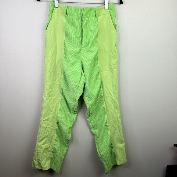 Pants - Y2K inspired‎ Green corduroy and jean mixed media pants size small